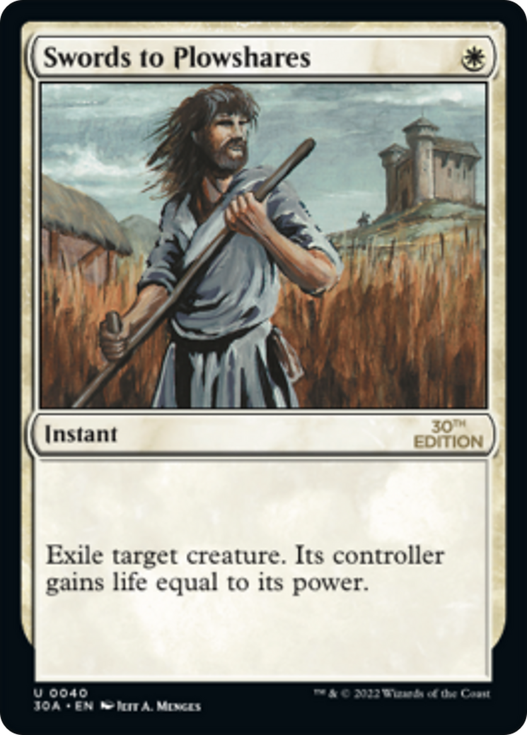 Swords to Plowshares (30A-040) - 30th Anniversary Edition - Premium MTG Single from Wizards of the Coast - Just $5.40! Shop now at Game Crave Tournament Store