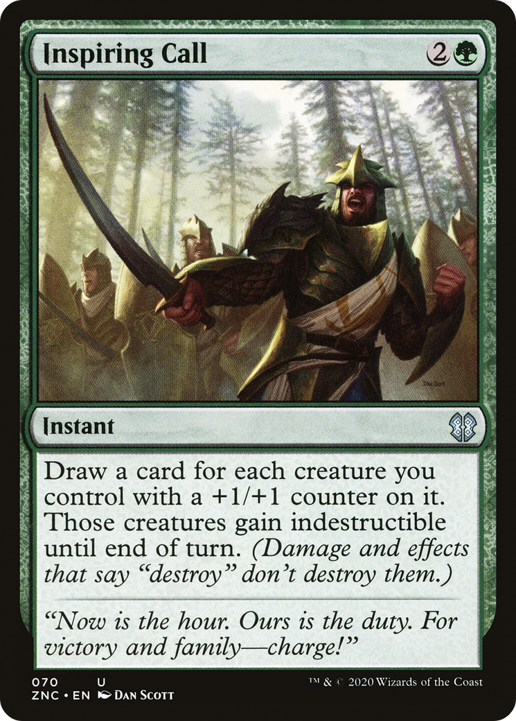 Inspiring Call (ZNC-070) - Zendikar Rising Commander - Premium MTG Single from Wizards of the Coast - Just $0.08! Shop now at Game Crave Tournament Store