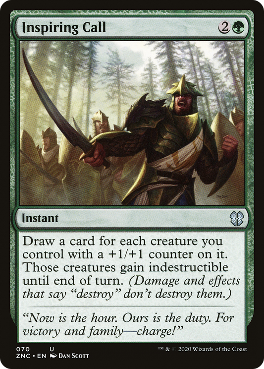 Inspiring Call (ZNC-070) - Zendikar Rising Commander - Premium MTG Single from Wizards of the Coast - Just $0.08! Shop now at Game Crave Tournament Store