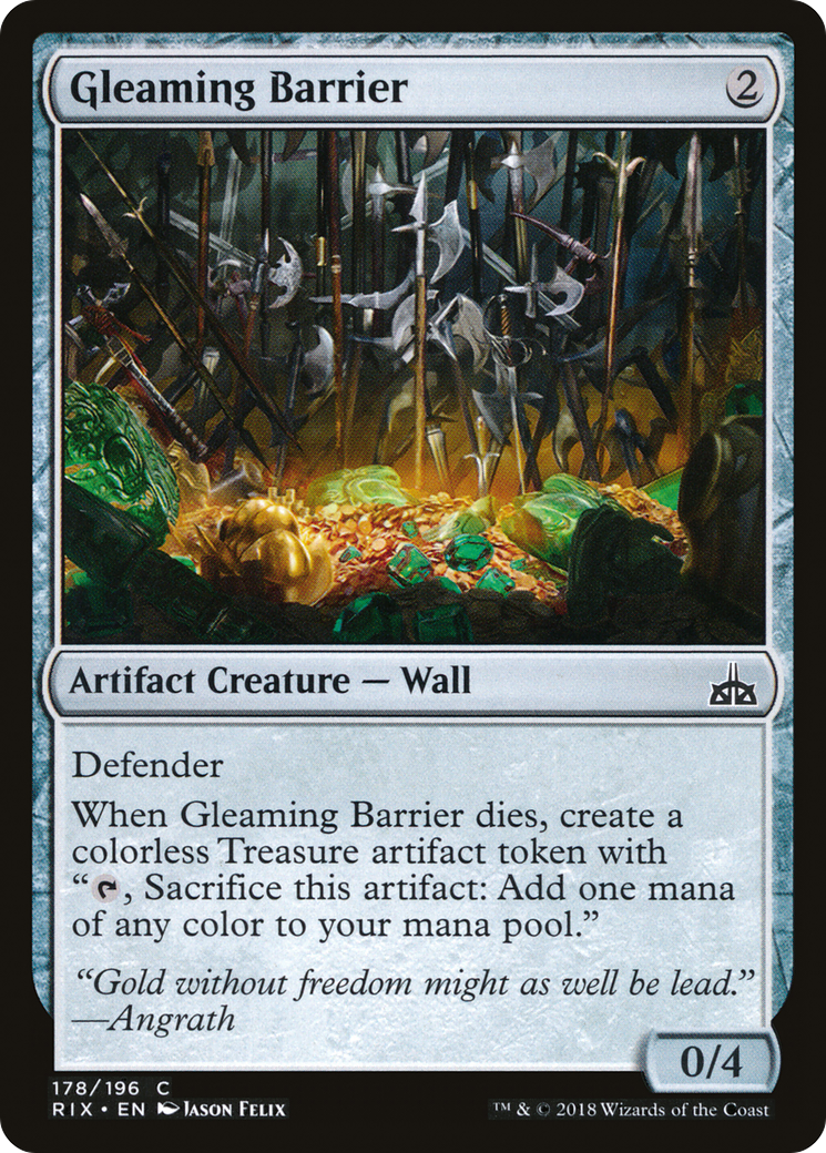 Gleaming Barrier (RIX-178) - Rivals of Ixalan - Premium MTG Single from Wizards of the Coast - Just $0.25! Shop now at Game Crave Tournament Store