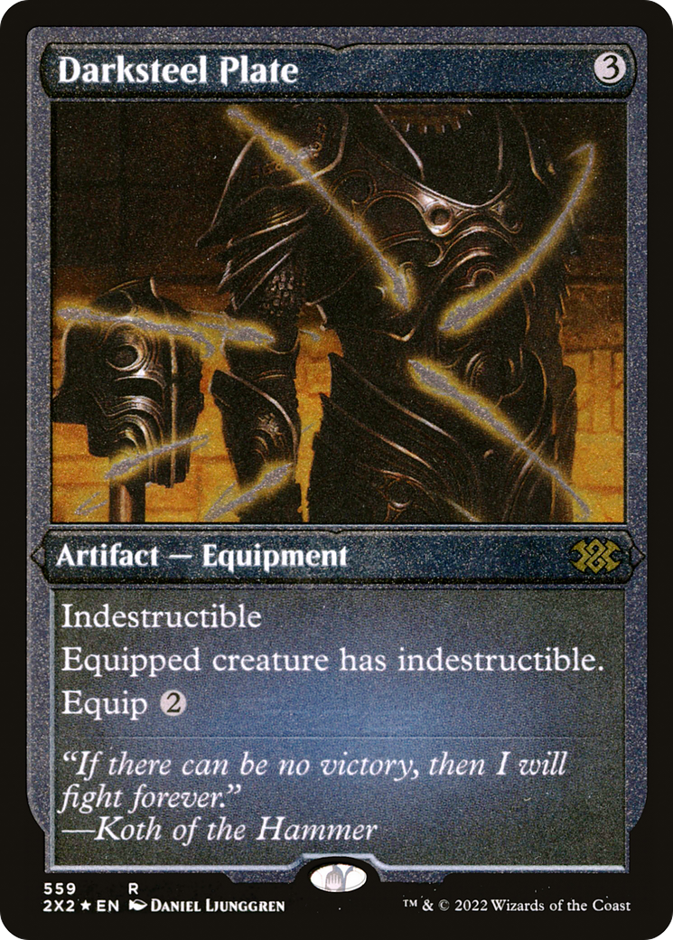 Darksteel Plate (2X2-559) - Double Masters 2022 Etched Foil - Premium MTG Single from Wizards of the Coast - Just $3.61! Shop now at Game Crave Tournament Store