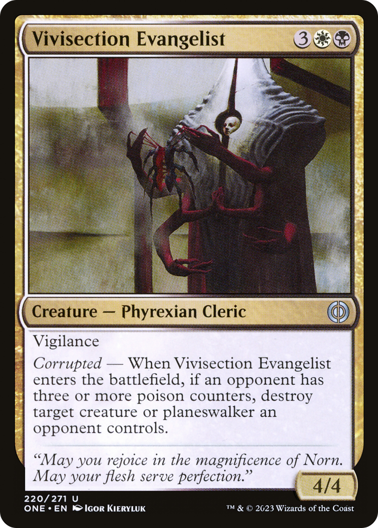 Vivisection Evangelist (ONE-220) - Phyrexia: All Will Be One - Premium MTG Single from Wizards of the Coast - Just $0.21! Shop now at Game Crave Tournament Store