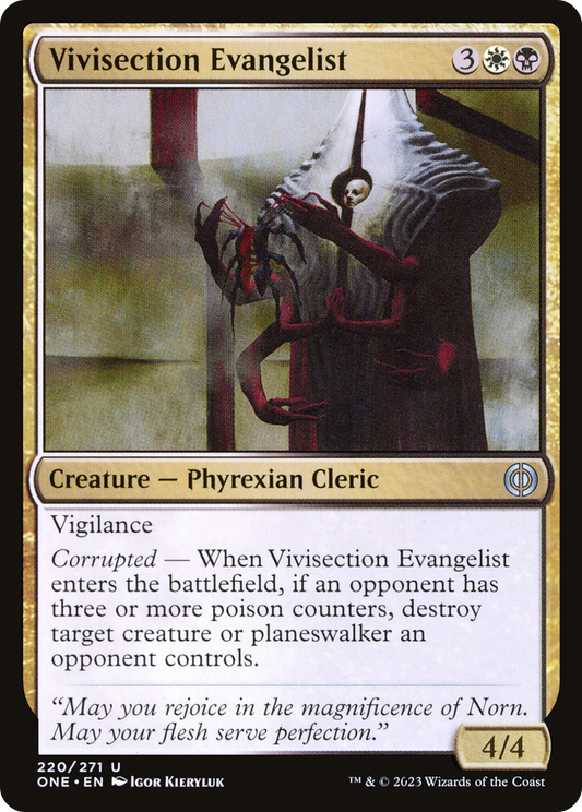 Vivisection Evangelist (ONE-220) - Phyrexia: All Will Be One Foil - Premium MTG Single from Wizards of the Coast - Just $0.25! Shop now at Game Crave Tournament Store