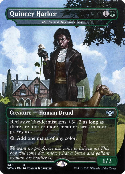 Reclusive Taxidermist (VOW-340) - Innistrad: Crimson Vow / Quincey Harker (Borderless) Foil - Premium MTG Single from Wizards of the Coast - Just $0.25! Shop now at Game Crave Tournament Store