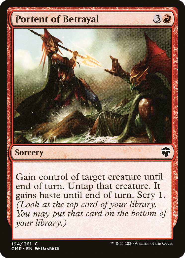 Portent of Betrayal (CMR-194) - Commander Legends Foil - Premium MTG Single from Wizards of the Coast - Just $0.08! Shop now at Game Crave Tournament Store