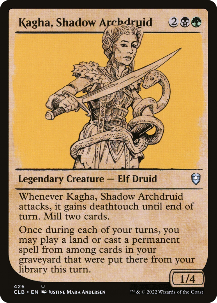 Kagha, Shadow Archdruid (CLB-426) - Commander Legends: Battle for Baldur's Gate: (Showcase) - Premium MTG Single from Wizards of the Coast - Just $0.08! Shop now at Game Crave Tournament Store