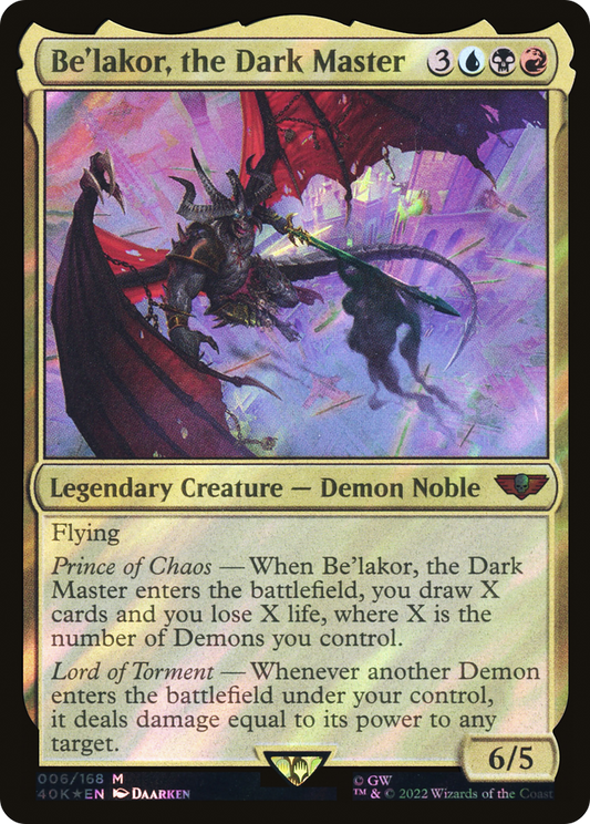 Be'lakor, the Dark Master (40K-006) - Warhammer 40,000 Commander Foil - Premium MTG Single from Wizards of the Coast - Just $3.88! Shop now at Game Crave Tournament Store