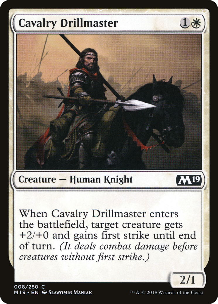 Cavalry Drillmaster (M19-008) - Core Set 2019 Foil - Premium MTG Single from Wizards of the Coast - Just $0.08! Shop now at Game Crave Tournament Store