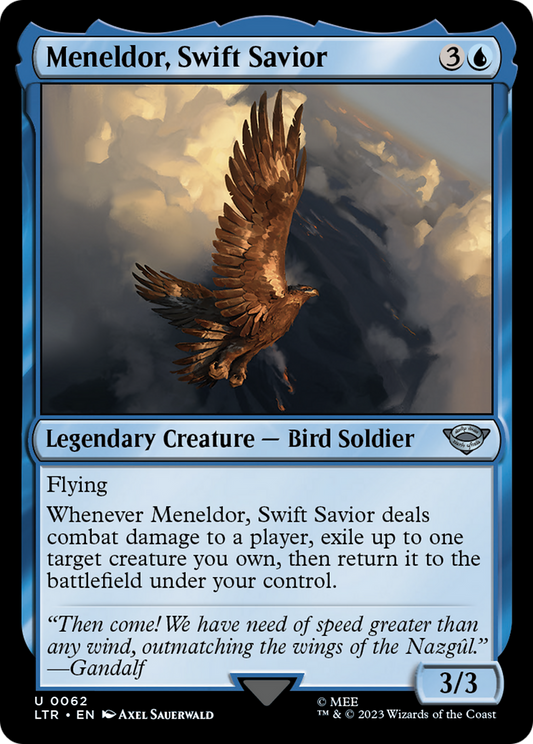 Meneldor, Swift Savior (LTR-062) - The Lord of the Rings: Tales of Middle-earth - Premium MTG Single from Wizards of the Coast - Just $0.08! Shop now at Game Crave Tournament Store