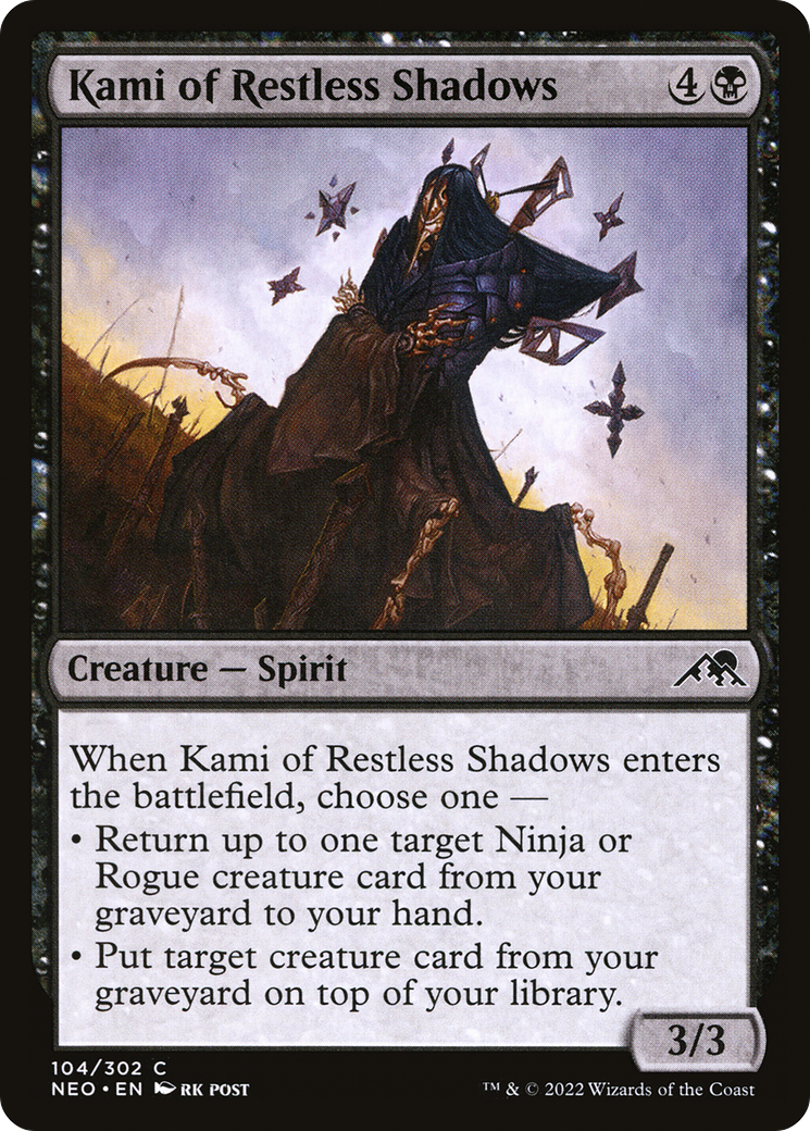 Kami of Restless Shadows (NEO-104) - Kamigawa: Neon Dynasty Foil - Premium MTG Single from Wizards of the Coast - Just $0.25! Shop now at Game Crave Tournament Store