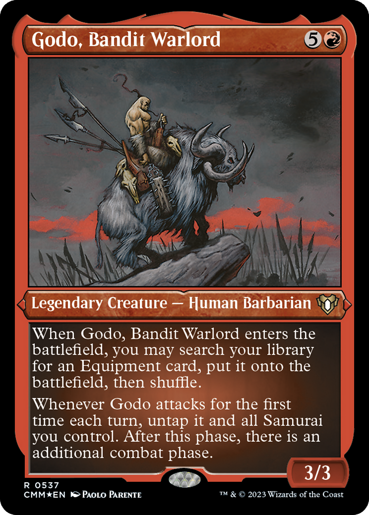 Godo, Bandit Warlord (CMM-537) - Commander Masters Etched Foil - Premium MTG Single from Wizards of the Coast - Just $1.35! Shop now at Game Crave Tournament Store
