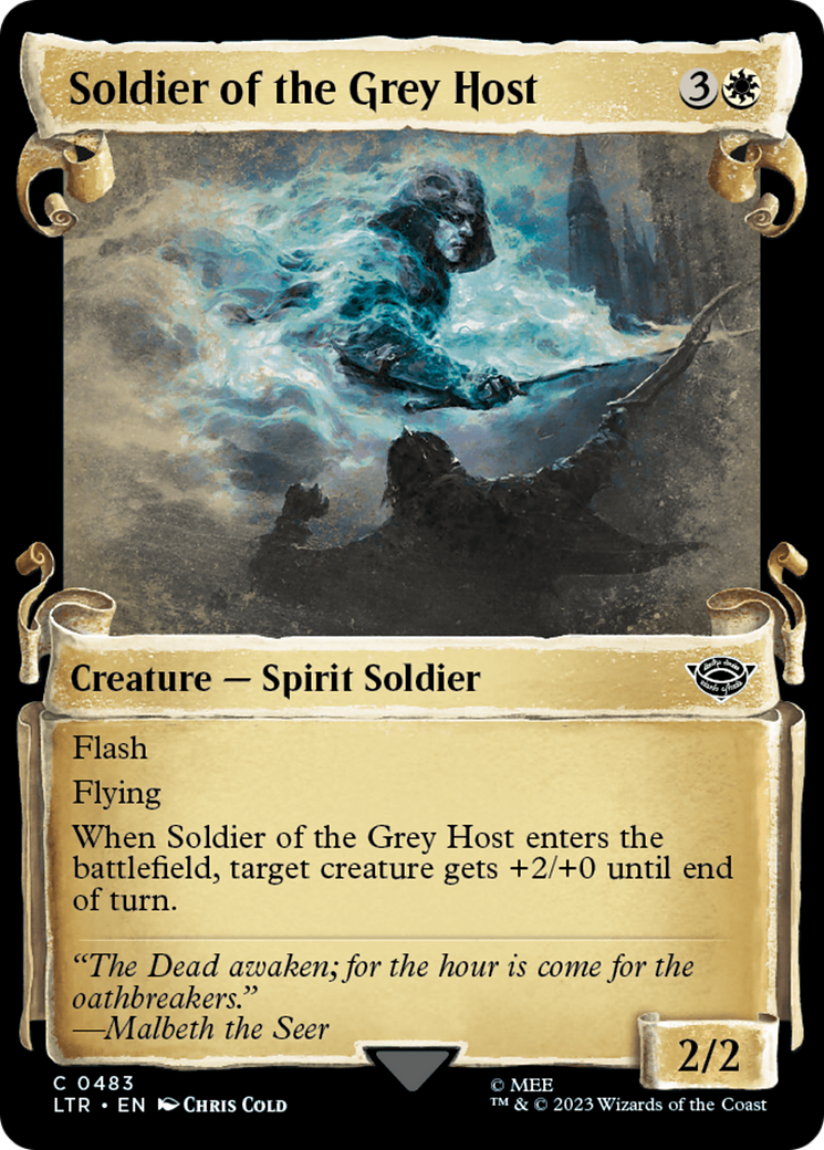Soldier of the Grey Host (LTR-483) - The Lord of the Rings: Tales of Middle-earth: (Showcase) Foil - Premium MTG Single from Wizards of the Coast - Just $0.08! Shop now at Game Crave Tournament Store