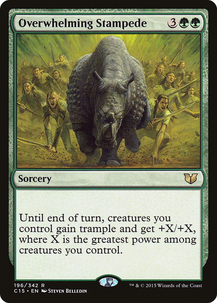 Overwhelming Stampede (C15-196) - Commander 2015 - Premium MTG Single from Wizards of the Coast - Just $0.51! Shop now at Game Crave Tournament Store
