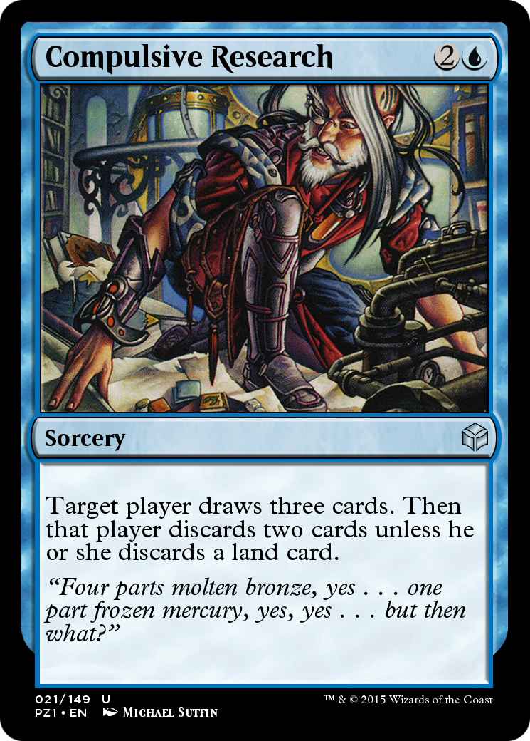 Compulsive Research (PZ1-021) - Legendary Cube Prize Pack Foil - Premium MTG Single from Wizards of the Coast - Just $0! Shop now at Game Crave Tournament Store