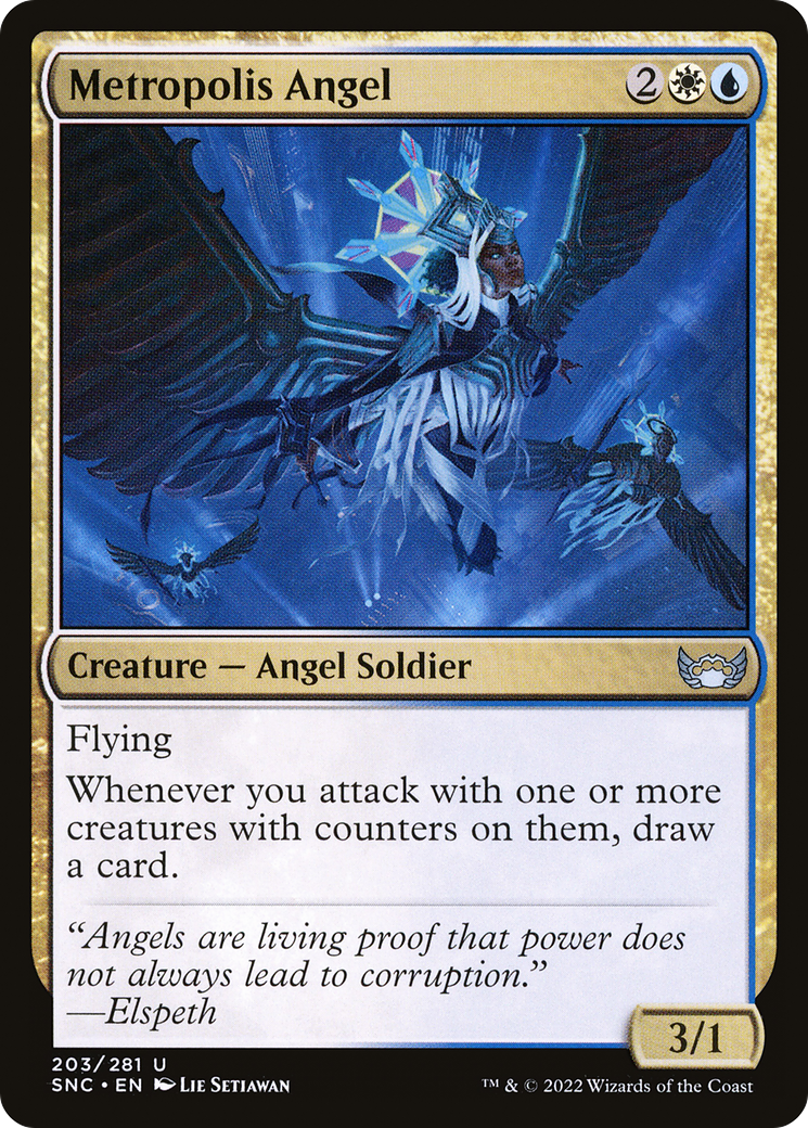 Metropolis Angel (SNC-203) - Streets of New Capenna - Premium MTG Single from Wizards of the Coast - Just $0.08! Shop now at Game Crave Tournament Store
