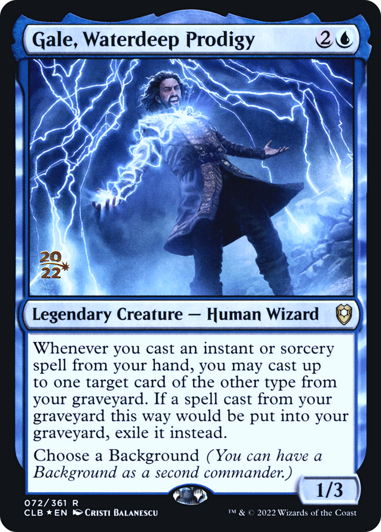 Gale, Waterdeep Prodigy (PCLB-72S) - Battle for Baldur's Gate Promos Foil - Premium MTG Single from Wizards of the Coast - Just $2.70! Shop now at Game Crave Tournament Store