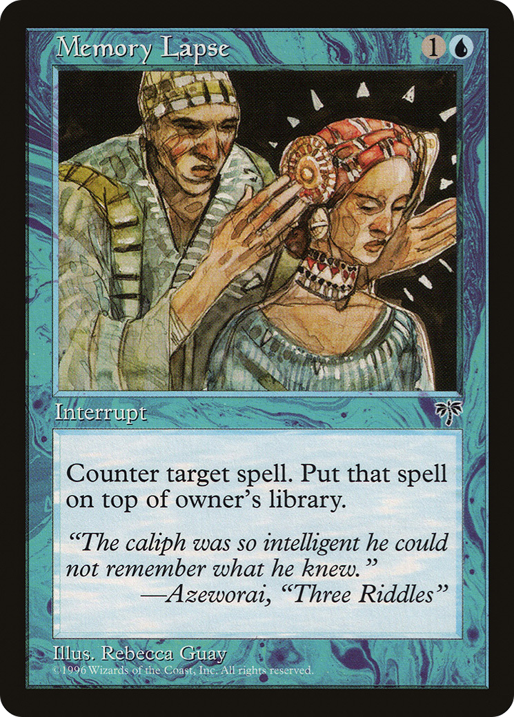 Memory Lapse (MIR-074) - Mirage - Premium MTG Single from Wizards of the Coast - Just $0.11! Shop now at Game Crave Tournament Store