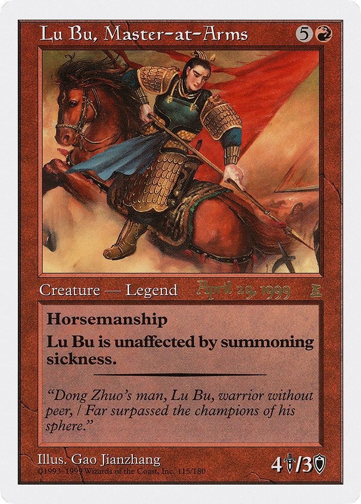 Lu Bu, Master-at-Arms (PPTK-115A) - Portal: Three Kingdoms Promos - Premium MTG Single from Wizards of the Coast - Just $3.36! Shop now at Game Crave Tournament Store