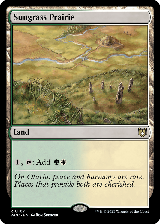 Sungrass Prairie (WOC-167) - Wilds of Eldraine Commander - Premium MTG Single from Wizards of the Coast - Just $0.08! Shop now at Game Crave Tournament Store