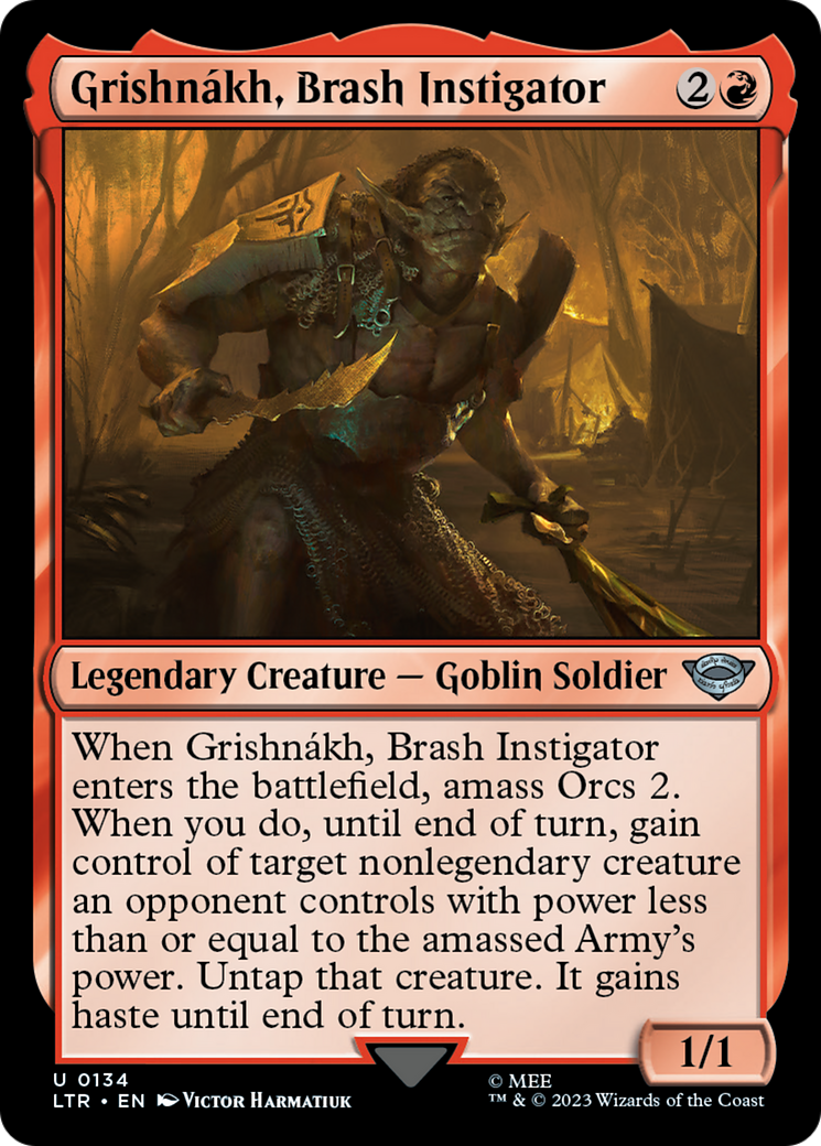 Grishnákh, Brash Instigator (LTR-134) - The Lord of the Rings: Tales of Middle-earth Foil - Premium MTG Single from Wizards of the Coast - Just $0.08! Shop now at Game Crave Tournament Store