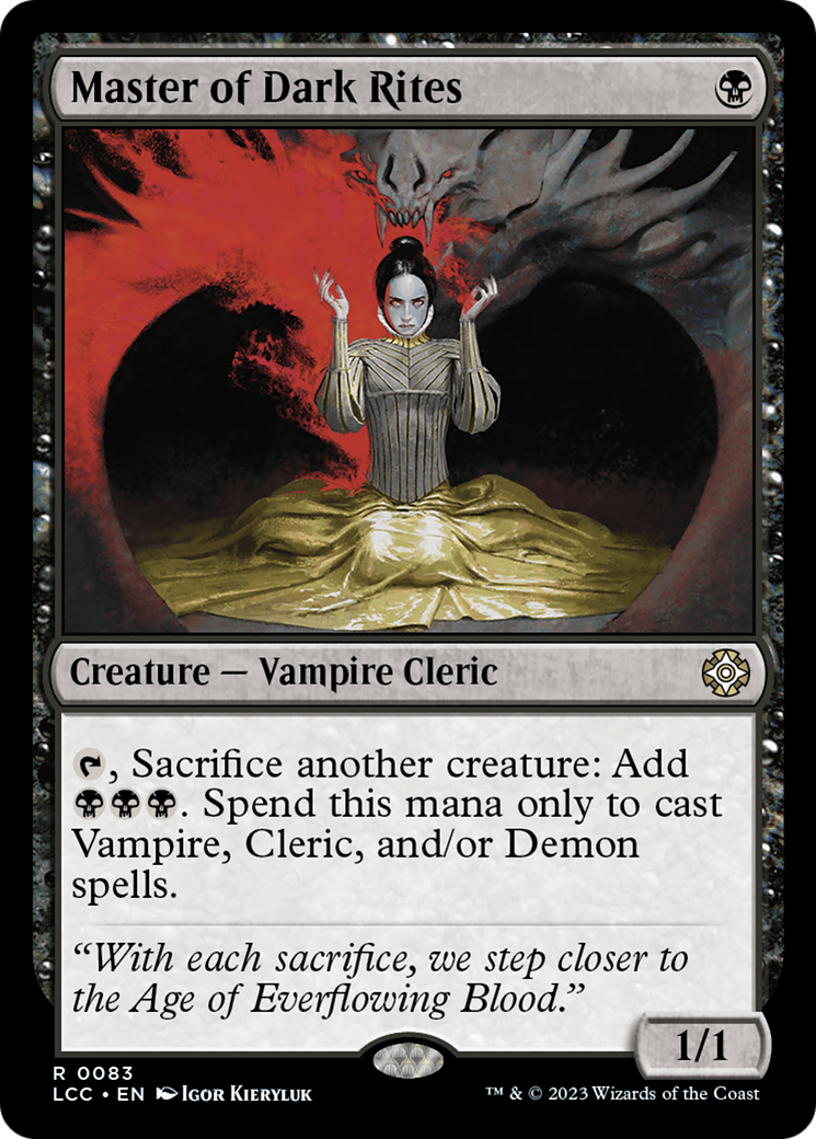 Master of Dark Rites (LCC-083) - The Lost Caverns of Ixalan Commander - Premium MTG Single from Wizards of the Coast - Just $1.35! Shop now at Game Crave Tournament Store