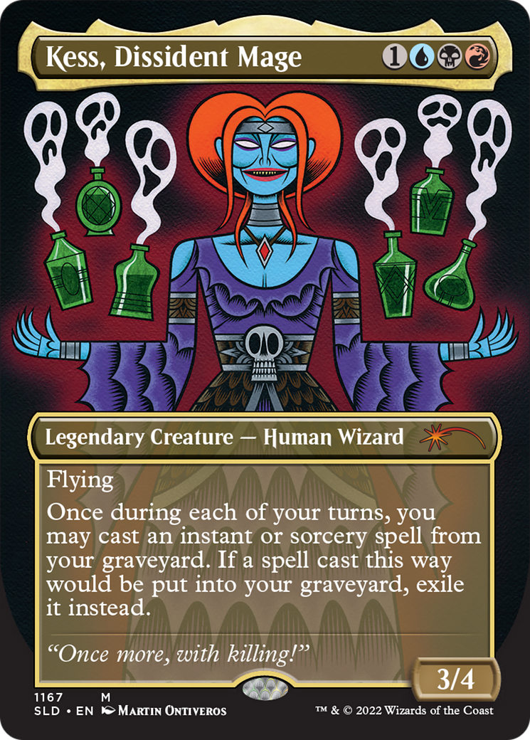 Kess, Dissident Mage (SLD-1167) - Secret Lair Drop (Borderless) Foil - Premium MTG Single from Wizards of the Coast - Just $2.69! Shop now at Game Crave Tournament Store