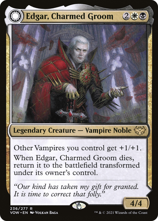 Edgar, Charmed Groom // Edgar Markov's Coffin (VOW-236) - Innistrad: Crimson Vow: (Double Faced Transform) - Premium MTG Single from Wizards of the Coast - Just $2.82! Shop now at Game Crave Tournament Store