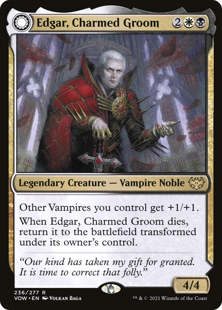 Edgar, Charmed Groom // Edgar Markov's Coffin (VOW-236) - Innistrad: Crimson Vow: (Double Faced Transform) Foil - Premium MTG Single from Wizards of the Coast - Just $4.51! Shop now at Game Crave Tournament Store