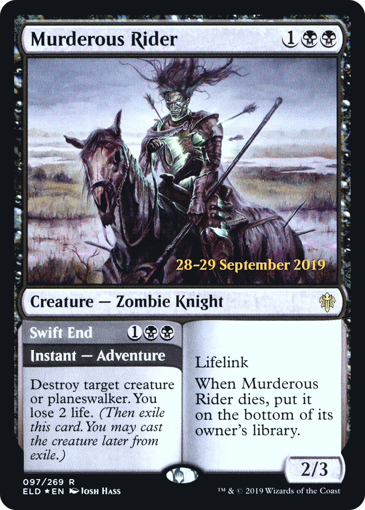 Murderous Rider // Swift End (PELD-97S) - Throne of Eldraine Promos Foil - Premium MTG Single from Wizards of the Coast - Just $0.53! Shop now at Game Crave Tournament Store