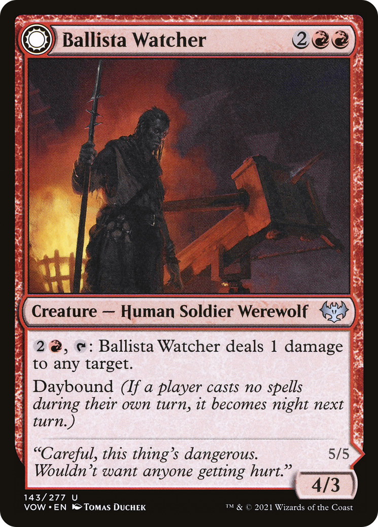 Ballista Watcher // Ballista Wielder (VOW-143) - Innistrad: Crimson Vow: (Double Faced Transform) - Premium MTG Single from Wizards of the Coast - Just $0.08! Shop now at Game Crave Tournament Store