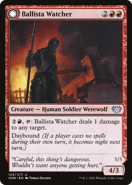 Ballista Watcher // Ballista Wielder (VOW-143) - Innistrad: Crimson Vow: (Double Faced Transform) - Premium MTG Single from Wizards of the Coast - Just $0.08! Shop now at Game Crave Tournament Store