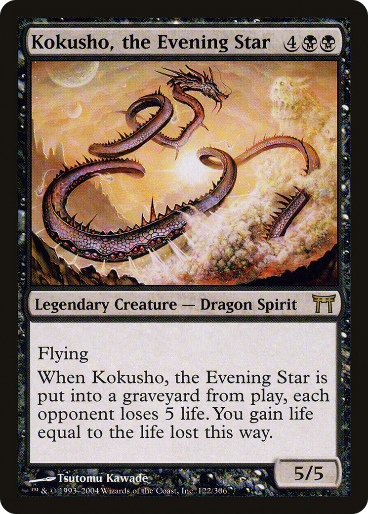 Kokusho, the Evening Star (CHK-122) - Champions of Kamigawa Foil - Premium MTG Single from Wizards of the Coast - Just $81.32! Shop now at Game Crave Tournament Store