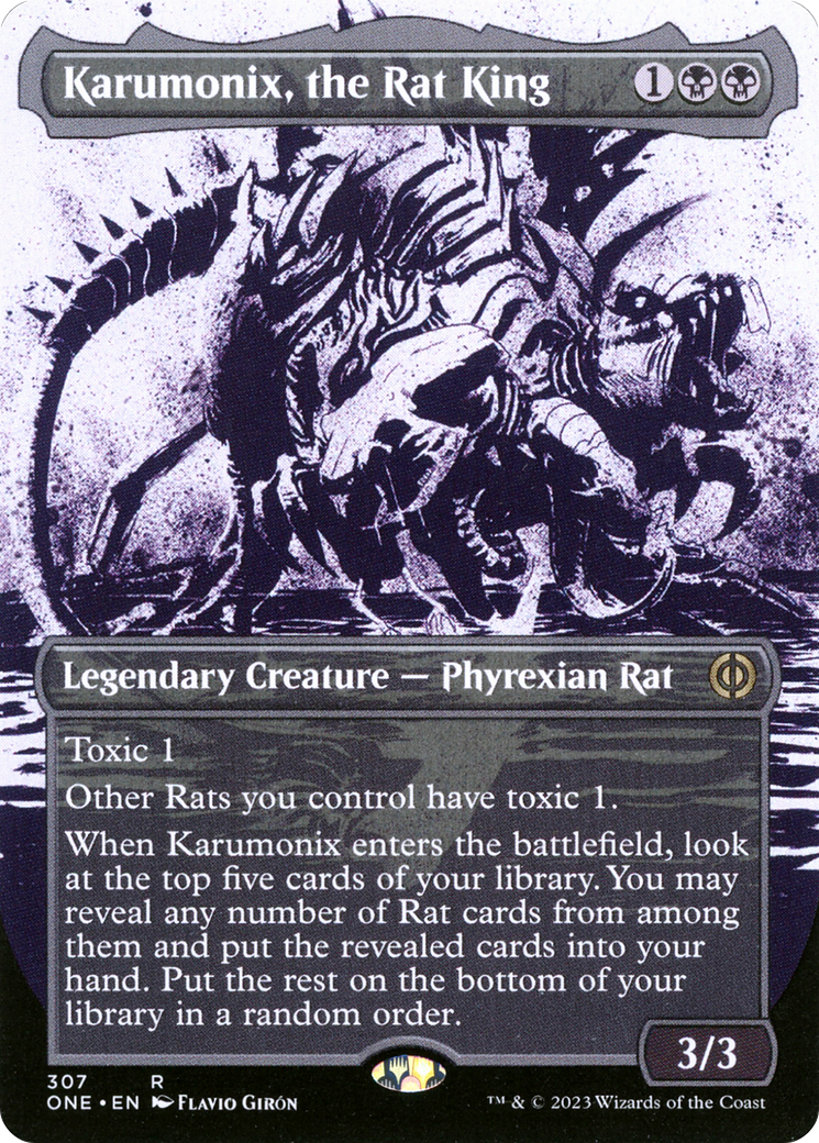 Karumonix, the Rat King (ONE-307) - Phyrexia: All Will Be One: (Showcase) (Borderless) - Premium MTG Single from Wizards of the Coast - Just $0.16! Shop now at Game Crave Tournament Store