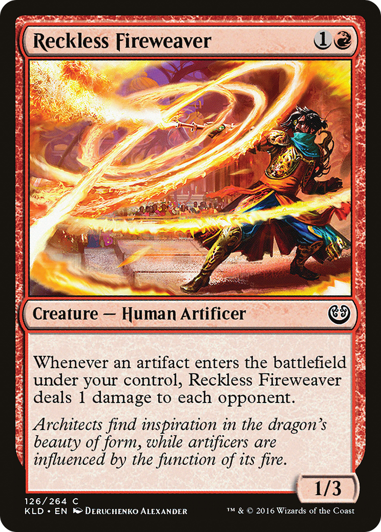 Reckless Fireweaver (KLD-126) - Kaladesh - Premium MTG Single from Wizards of the Coast - Just $0.08! Shop now at Game Crave Tournament Store