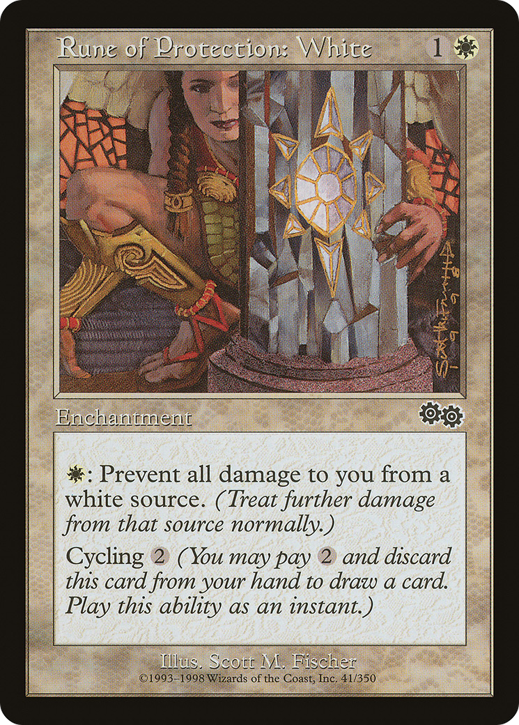 Rune of Protection: White (USG-041) - Urza's Saga - Premium MTG Single from Wizards of the Coast - Just $0.08! Shop now at Game Crave Tournament Store
