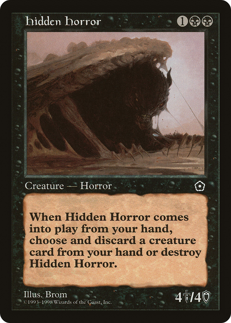 Hidden Horror (P02-075) - Portal Second Age - Premium MTG Single from Wizards of the Coast - Just $0.25! Shop now at Game Crave Tournament Store