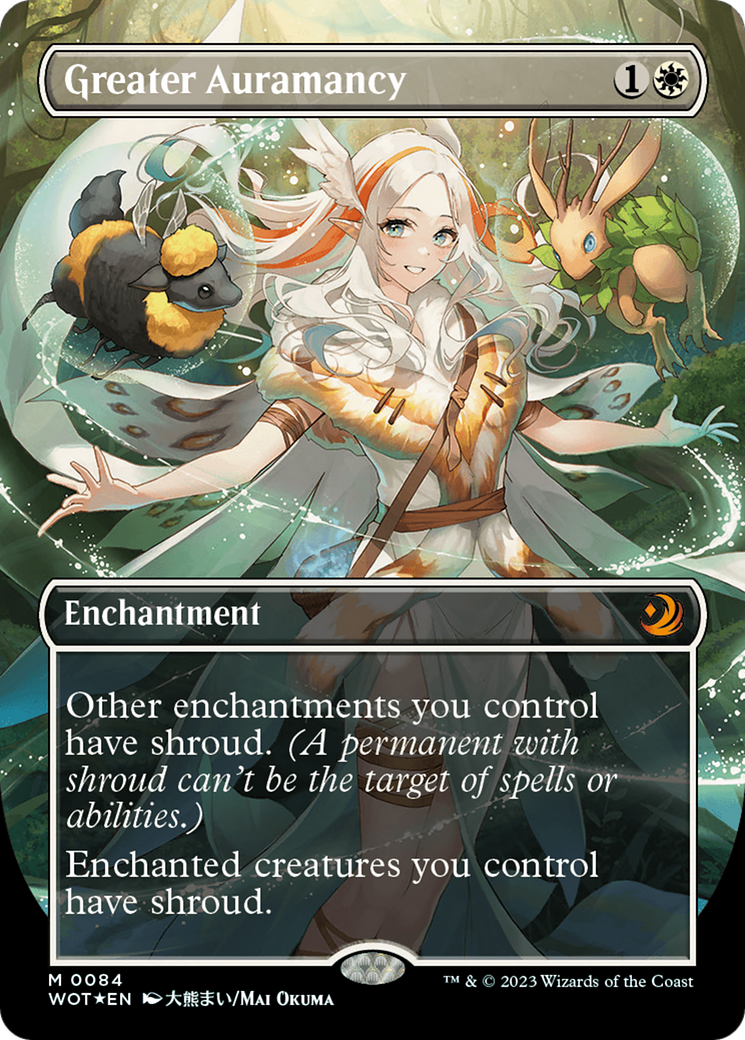 Greater Auramancy (WOT-084) - Wilds of Eldraine: Enchanting Tales (Borderless) Foil - Premium MTG Single from Wizards of the Coast - Just $23.31! Shop now at Game Crave Tournament Store