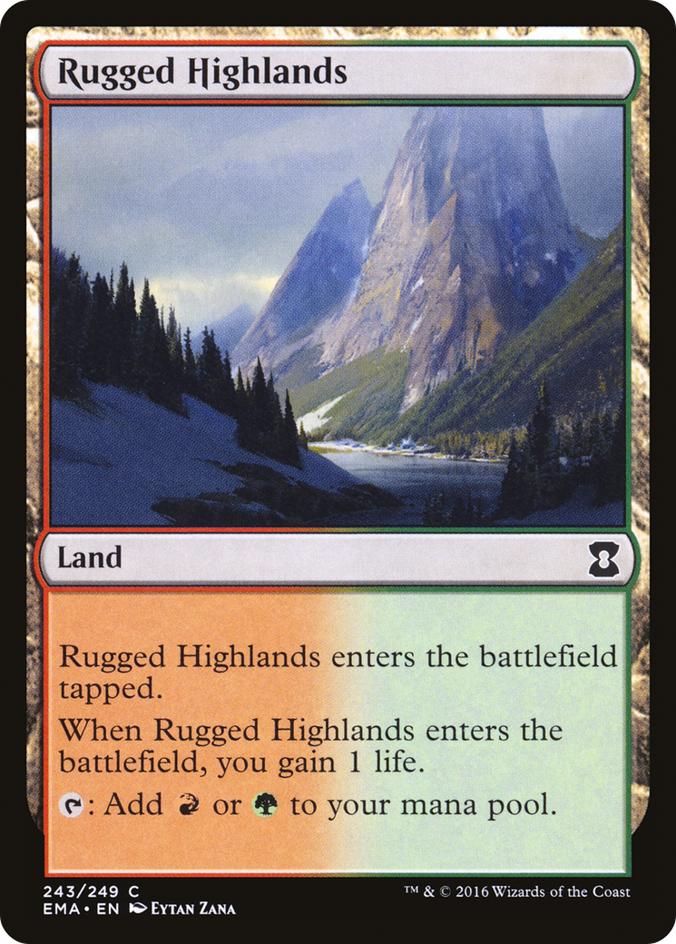 Rugged Highlands (EMA-243) - Eternal Masters - Premium MTG Single from Wizards of the Coast - Just $0.08! Shop now at Game Crave Tournament Store