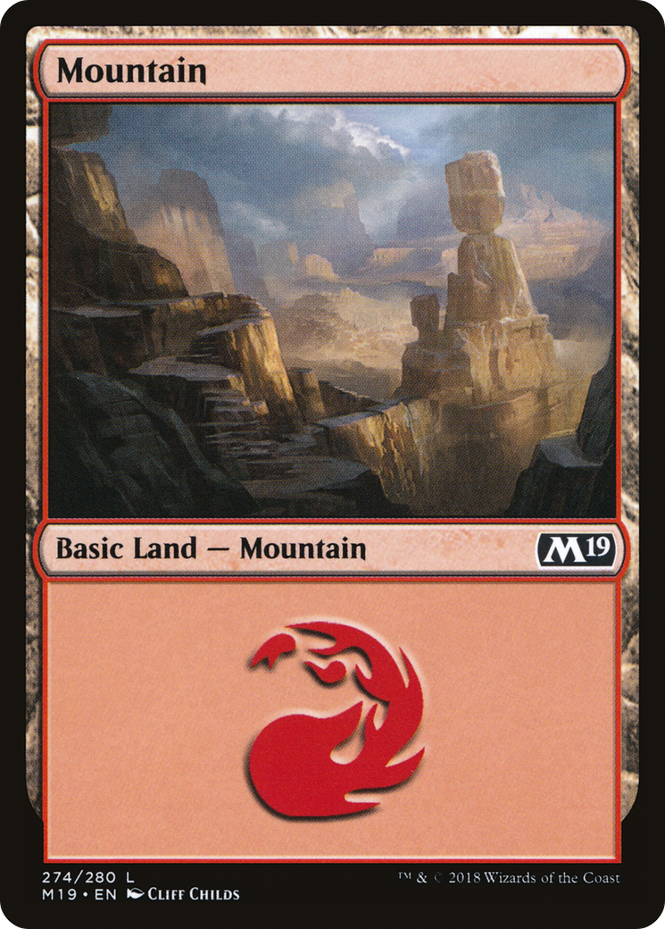 Mountain (M19-274) - Core Set 2019 - Premium MTG Single from Wizards of the Coast - Just $0.08! Shop now at Game Crave Tournament Store