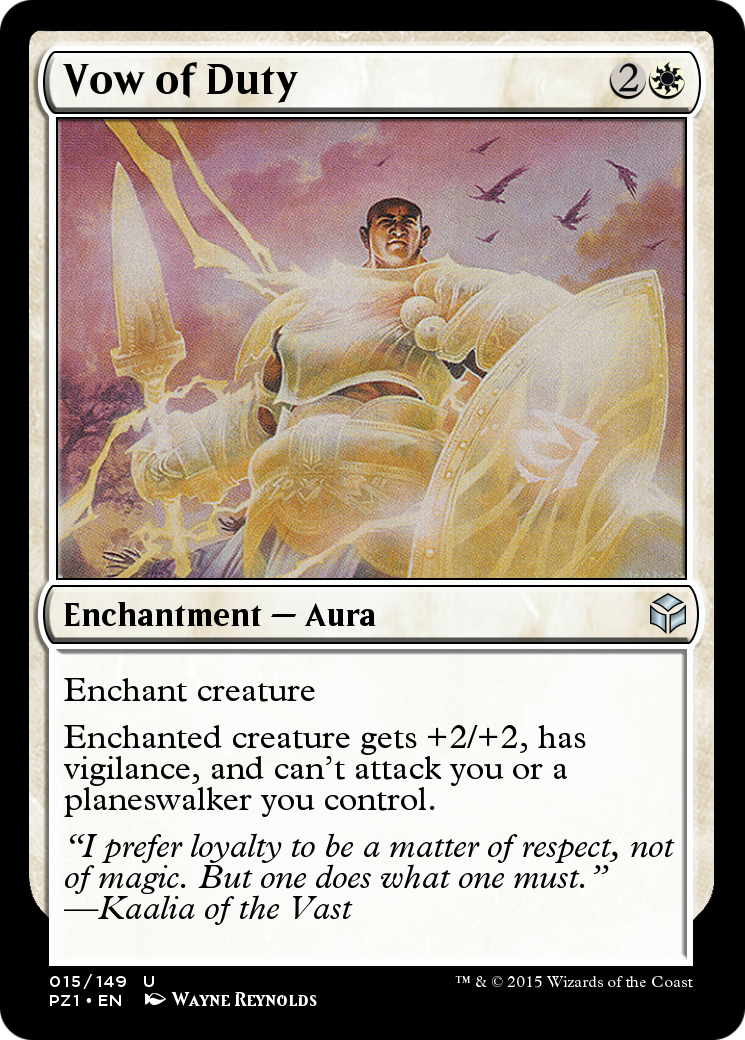 Vow of Duty (PZ1-015) - Legendary Cube Prize Pack Foil - Premium MTG Single from Wizards of the Coast - Just $0! Shop now at Game Crave Tournament Store