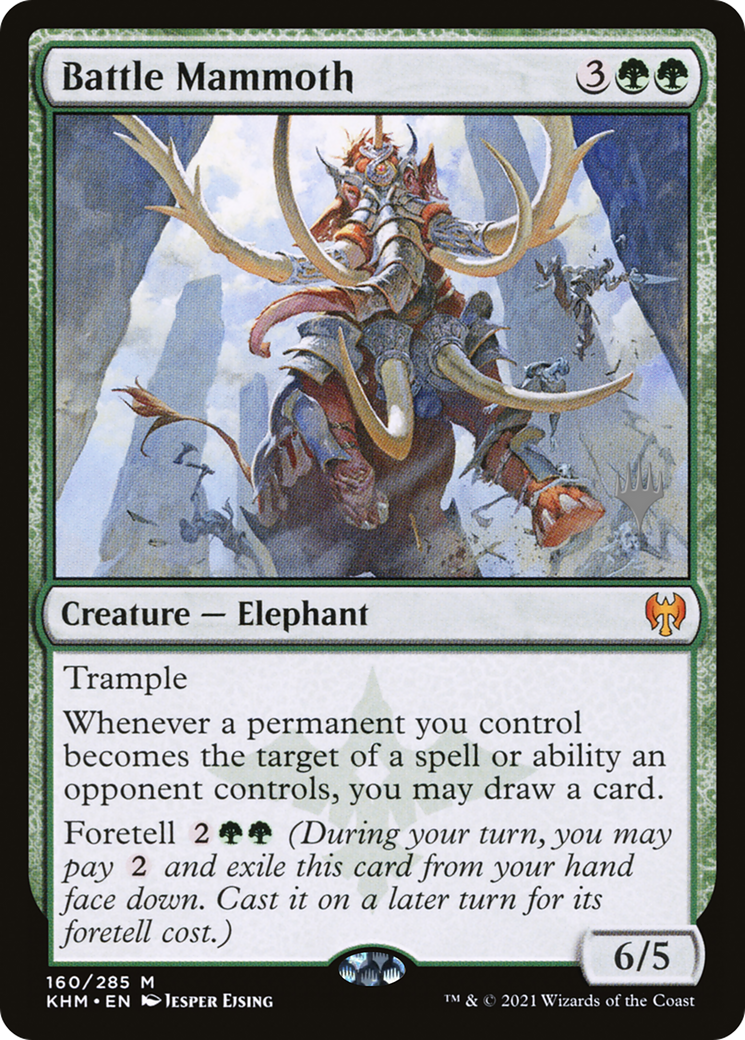 Battle Mammoth (PKHM-160P) - Kaldheim Promos Foil - Premium MTG Single from Wizards of the Coast - Just $0.96! Shop now at Game Crave Tournament Store