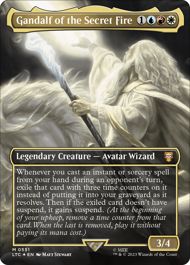 Gandalf of the Secret Fire (LTC-551) - Tales of Middle-earth Commander (Borderless) Foil - Premium MTG Single from Wizards of the Coast - Just $4.53! Shop now at Game Crave Tournament Store