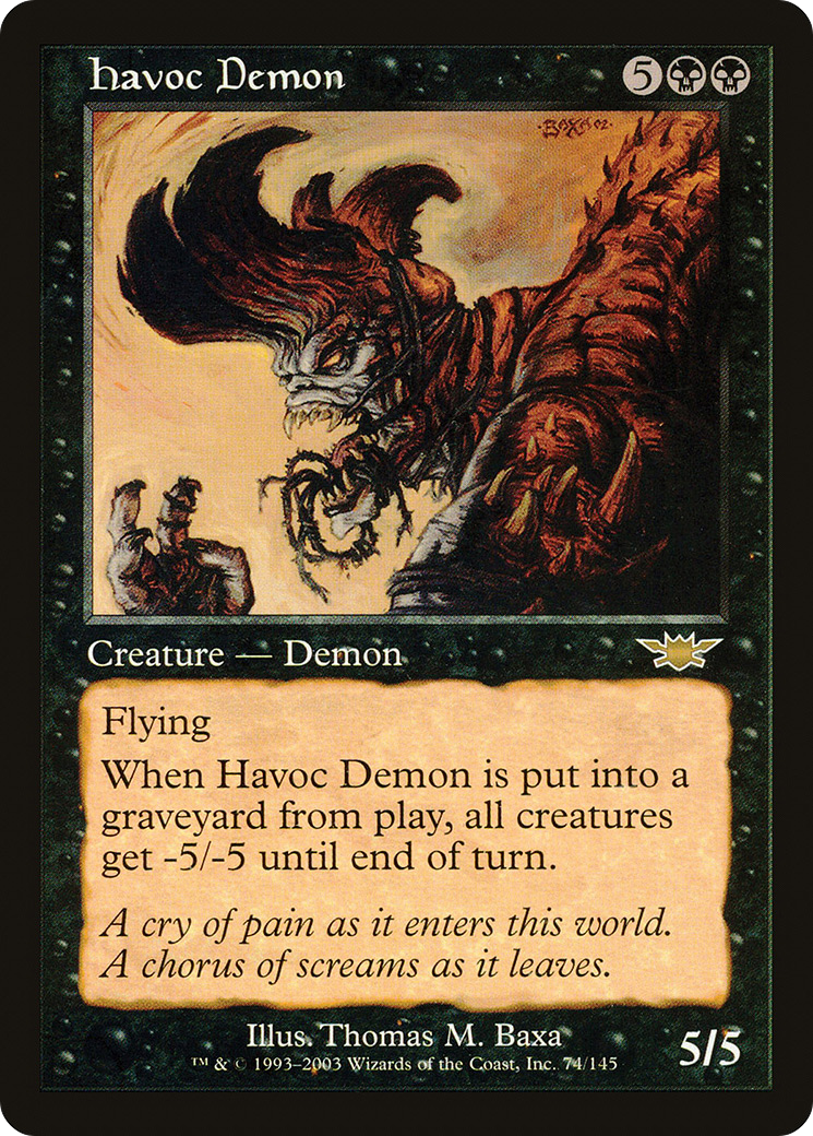 Havoc Demon (LGN-074) - Legions - Premium MTG Single from Wizards of the Coast - Just $0.08! Shop now at Game Crave Tournament Store