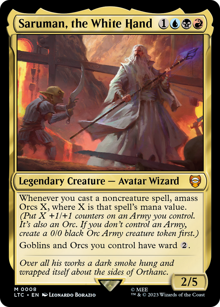 Saruman, the White Hand (LTC-008) - Tales of Middle-earth Commander - Premium MTG Single from Wizards of the Coast - Just $0.09! Shop now at Game Crave Tournament Store