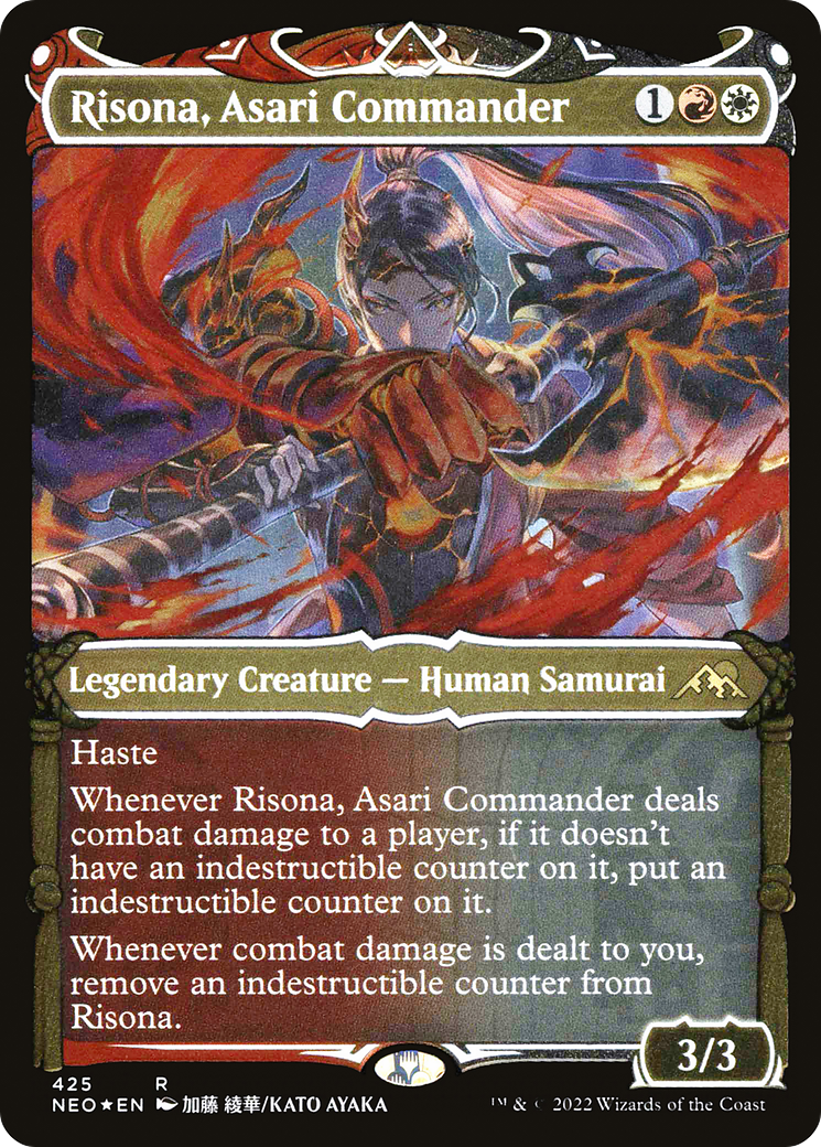 Risona, Asari Commander (NEO-425) - Kamigawa: Neon Dynasty: (Showcase) Etched Foil - Premium MTG Single from Wizards of the Coast - Just $1.13! Shop now at Game Crave Tournament Store