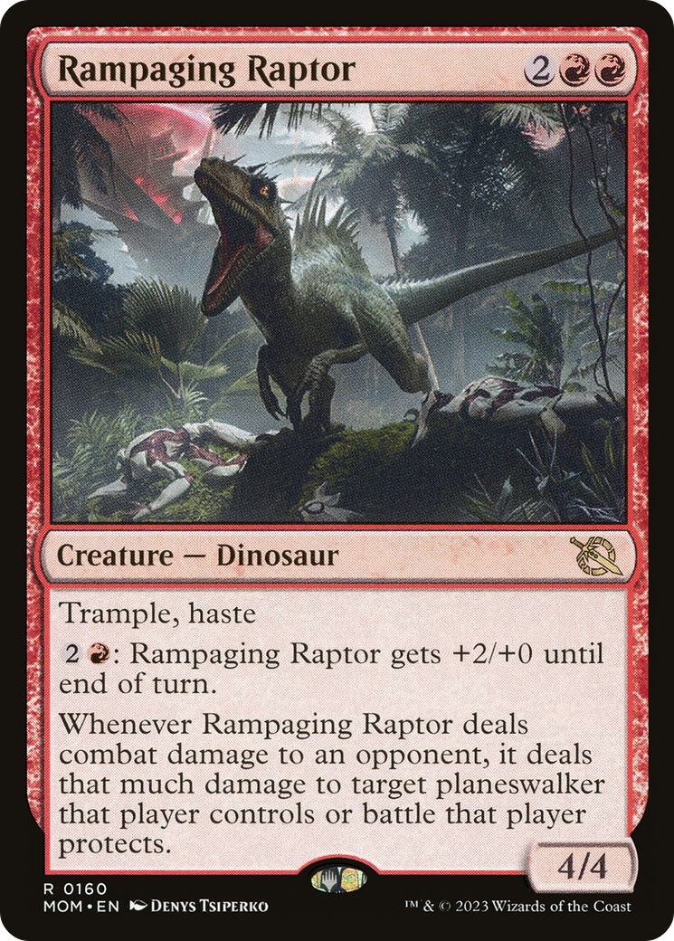 Rampaging Raptor (MOM-160) - March of the Machine Foil - Premium MTG Single from Wizards of the Coast - Just $0.09! Shop now at Game Crave Tournament Store