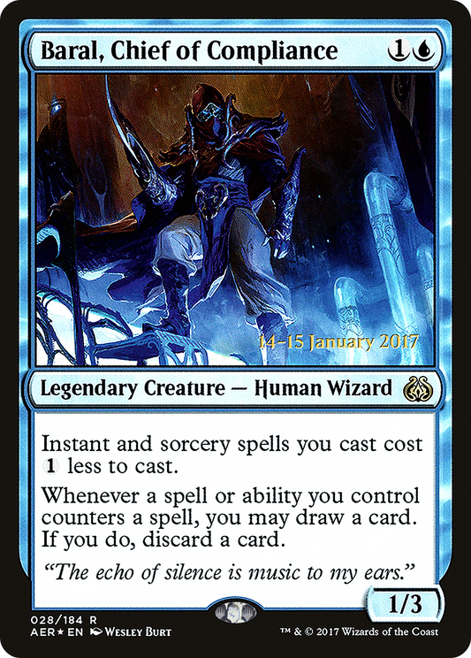 Baral, Chief of Compliance (PAER-28S) - Aether Revolt Promos Foil - Premium MTG Single from Wizards of the Coast - Just $1.05! Shop now at Game Crave Tournament Store