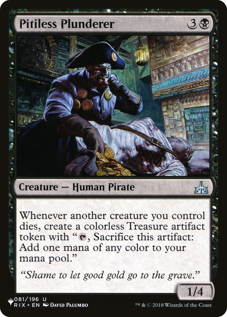 Pitiless Plunderer (PLIST-771) - The List - Premium MTG Single from Wizards of the Coast - Just $1.53! Shop now at Game Crave Tournament Store