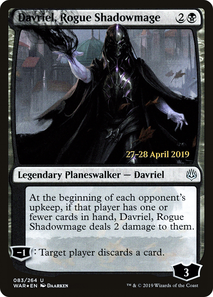 Davriel, Rogue Shadowmage (PWAR-83S) - War of the Spark Promos Foil - Premium MTG Single from Wizards of the Coast - Just $0.38! Shop now at Game Crave Tournament Store
