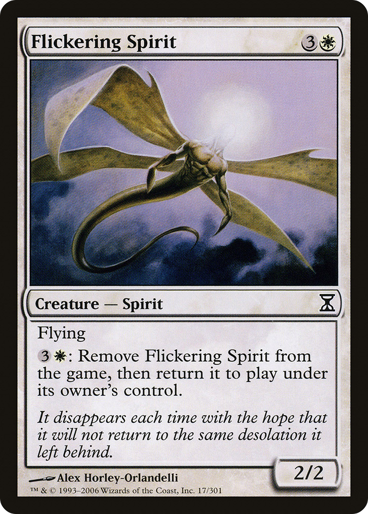 Flickering Spirit (TSP-017) - Time Spiral Foil - Premium MTG Single from Wizards of the Coast - Just $0.08! Shop now at Game Crave Tournament Store